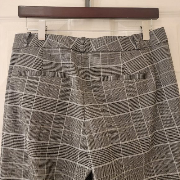 Banana Republic Ryan Pant Size 6 Gray Black Plaid Straight Leg Mid Rise NWOT NEW - Picture 4 of 8